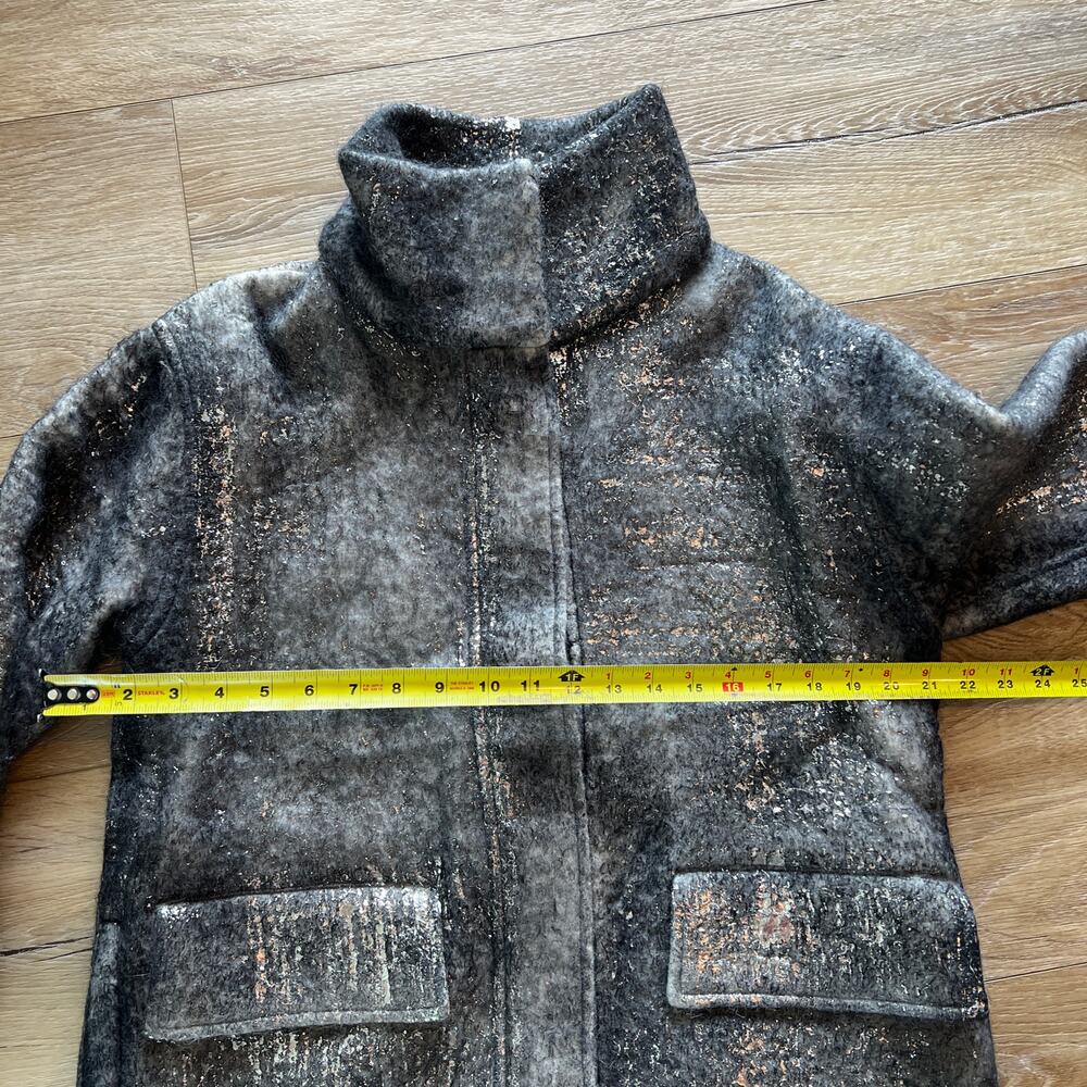 AVANT TOI Women's Alpaca Tweed Pattern Faux Fur Jacket Size S - Picture 4 of 6